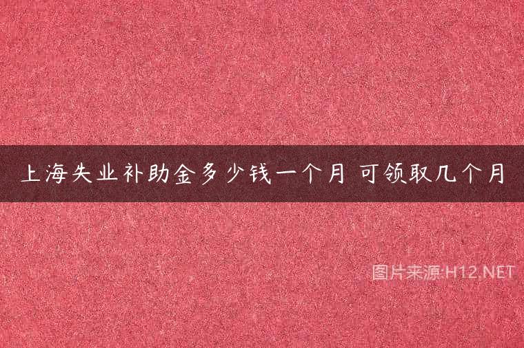 上海失业补助金多少钱一个月 可领取几个月