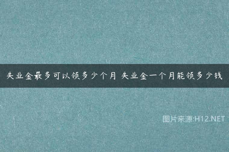 失业金最多可以领多少个月 失业金一个月能领多少钱