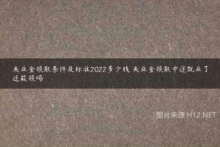 失业金领取条件及标准2022多少钱 失业金领取中途就业了还能领吗