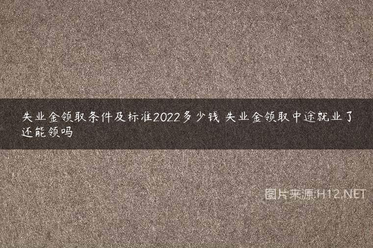 失业金领取条件及标准2022多少钱 失业金领取中途就业了还能领吗