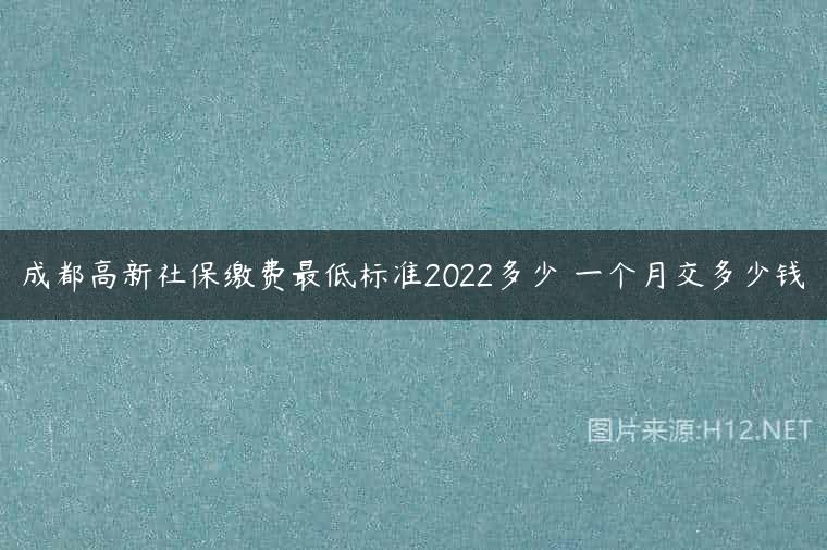 成都高新社保缴费最低标准2022多少 一个月交多少钱