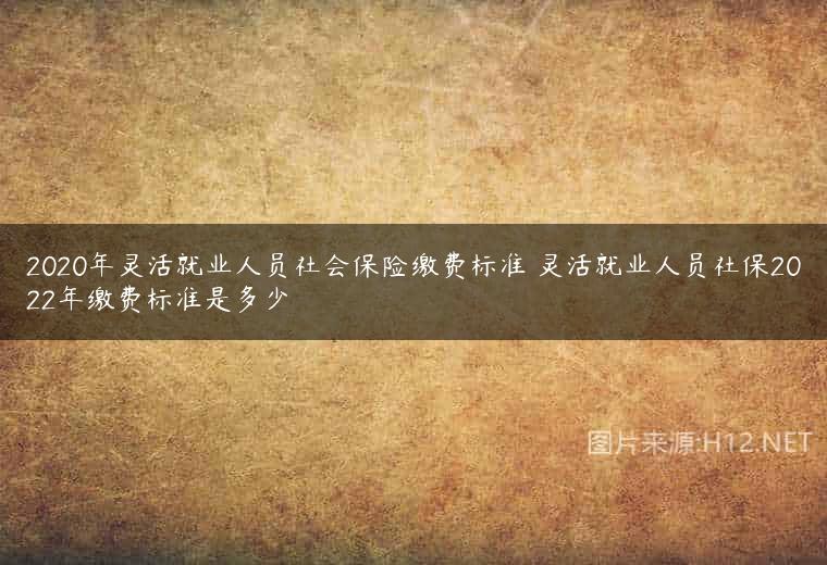 2020年灵活就业人员社会保险缴费标准 灵活就业人员社保2022年缴费标准是多少