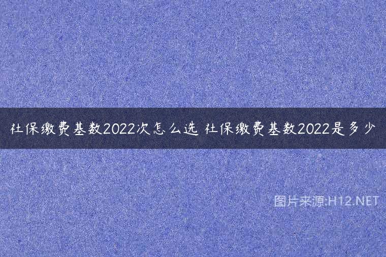 社保缴费基数2022次怎么选 社保缴费基数2022是多少