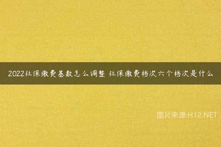 2022社保缴费基数怎么调整 社保缴费档次六个档次是什么