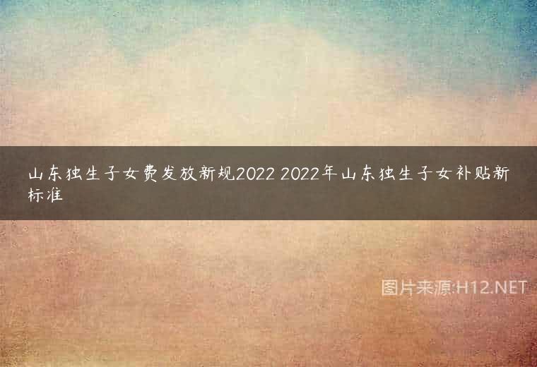 山东独生子女费发放新规2022 2022年山东独生子女补贴新标准
