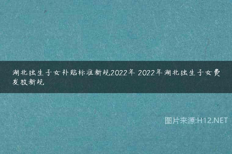 湖北独生子女补贴标准新规2022年 2022年湖北独生子女费发放新规