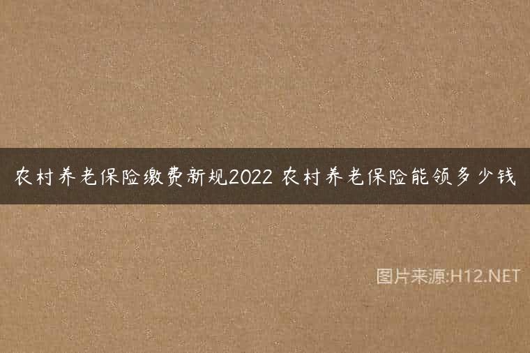农村养老保险缴费新规2022 农村养老保险能领多少钱