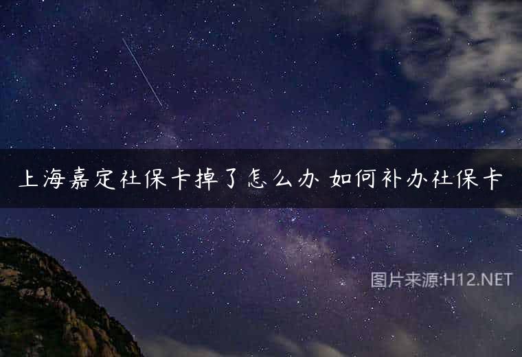 上海嘉定社保卡掉了怎么办 如何补办社保卡