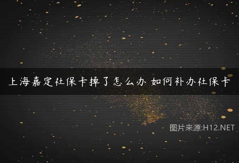 上海嘉定社保卡掉了怎么办 如何补办社保卡