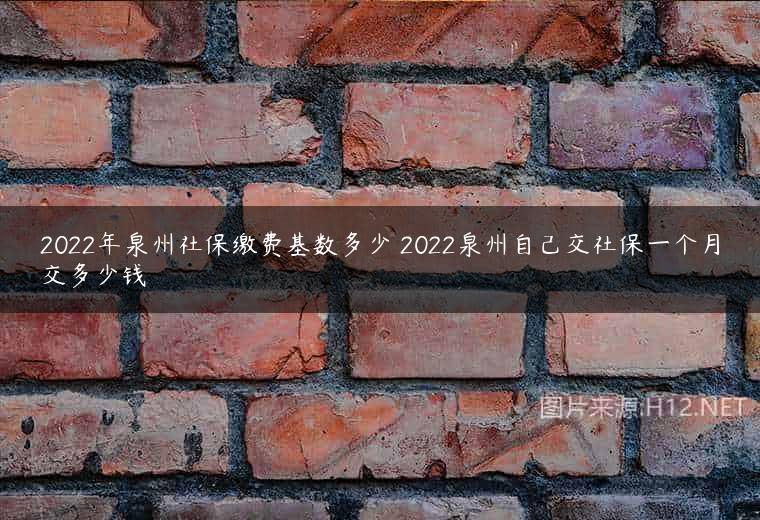2022年泉州社保缴费基数多少 2022泉州自己交社保一个月交多少钱