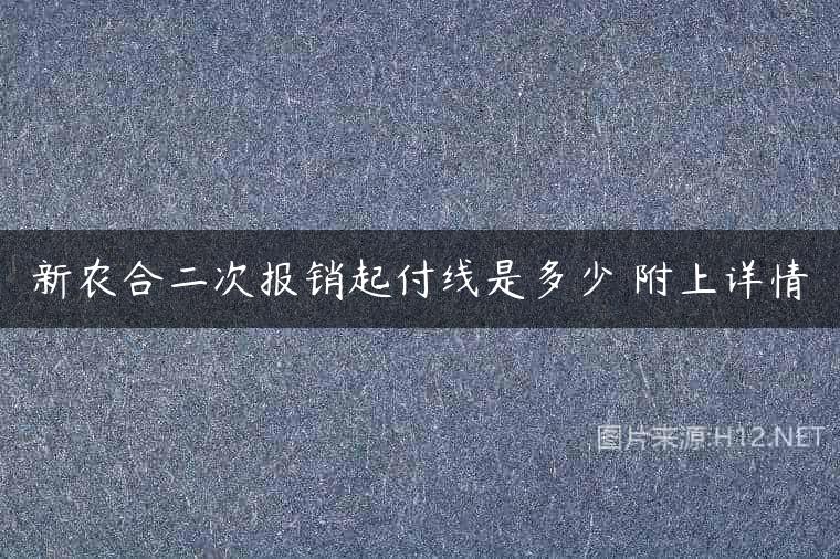 新农合二次报销起付线是多少 附上详情