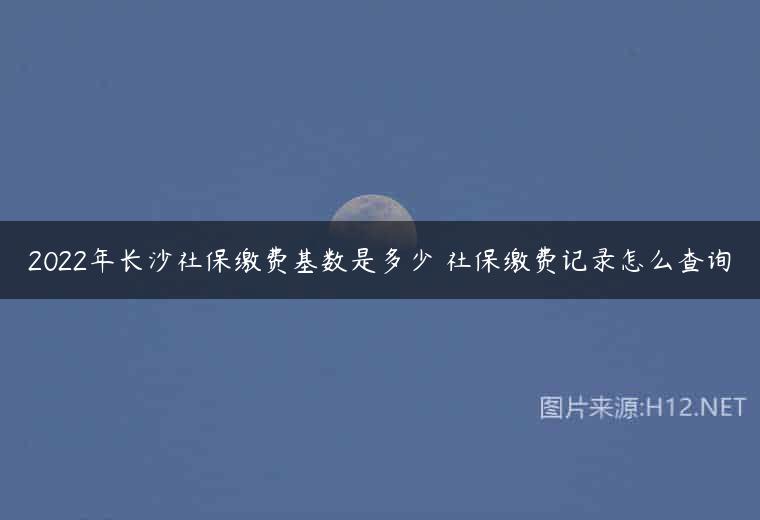 2022年长沙社保缴费基数是多少 社保缴费记录怎么查询