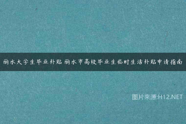丽水大学生毕业补贴 丽水市高校毕业生临时生活补贴申请指南