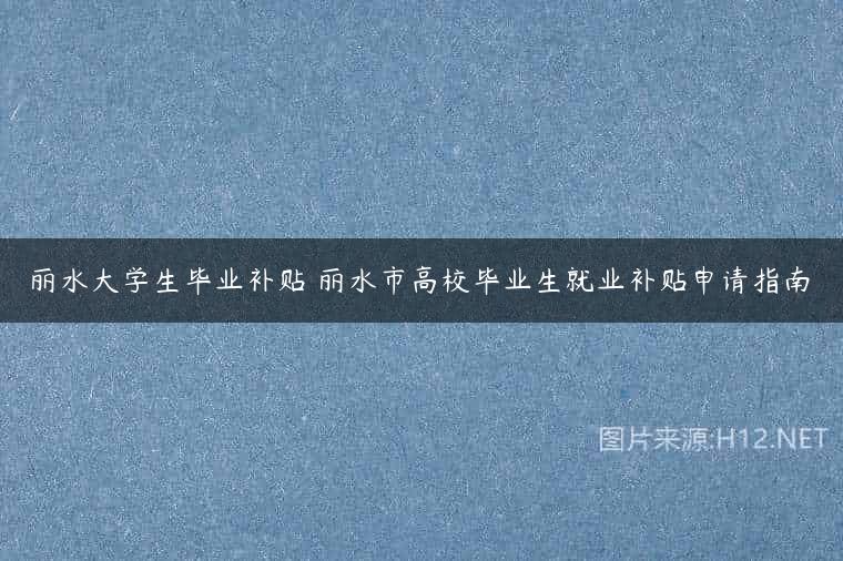 丽水大学生毕业补贴 丽水市高校毕业生就业补贴申请指南