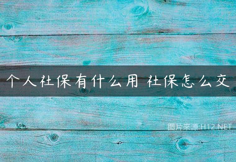 个人社保有什么用 社保怎么交