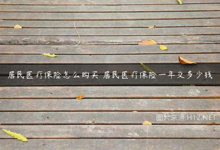 居民医疗保险怎么购买 居民医疗保险一年交多少钱