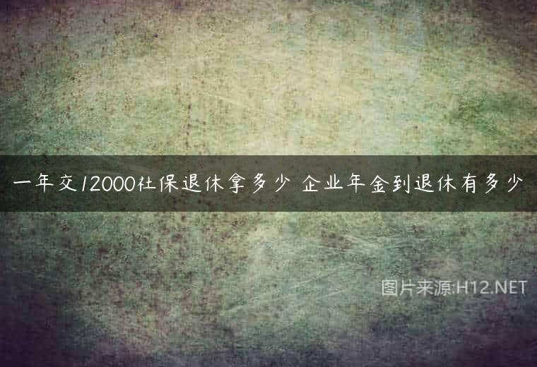 一年交12000社保退休拿多少 企业年金到退休有多少