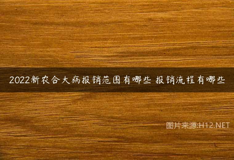 2022新农合大病报销范围有哪些 报销流程有哪些