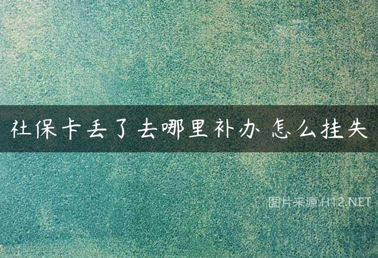 社保卡丢了去哪里补办 怎么挂失