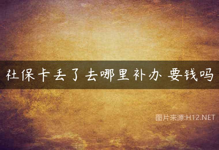 社保卡丢了去哪里补办 要钱吗