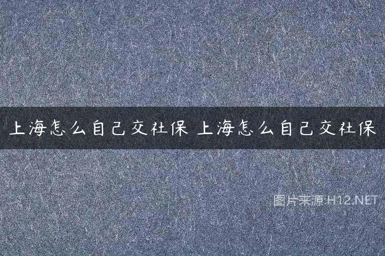 上海怎么自己交社保 上海怎么自己交社保