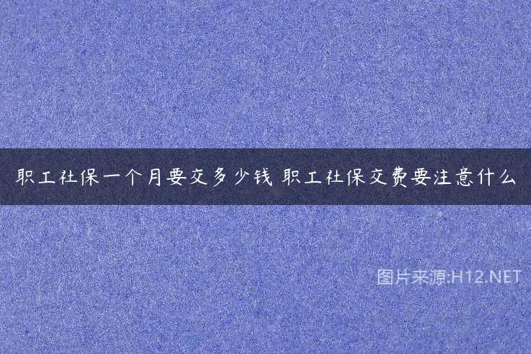 职工社保一个月要交多少钱 职工社保交费要注意什么