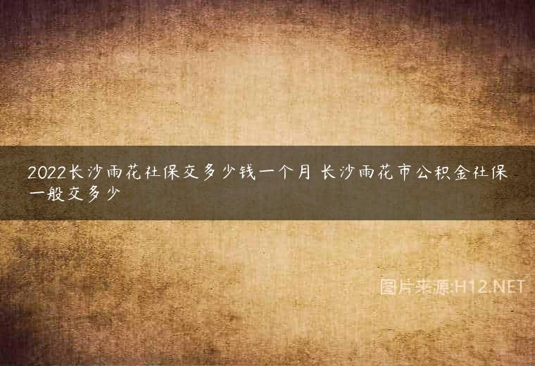 2022长沙雨花社保交多少钱一个月 长沙雨花市公积金社保一般交多少