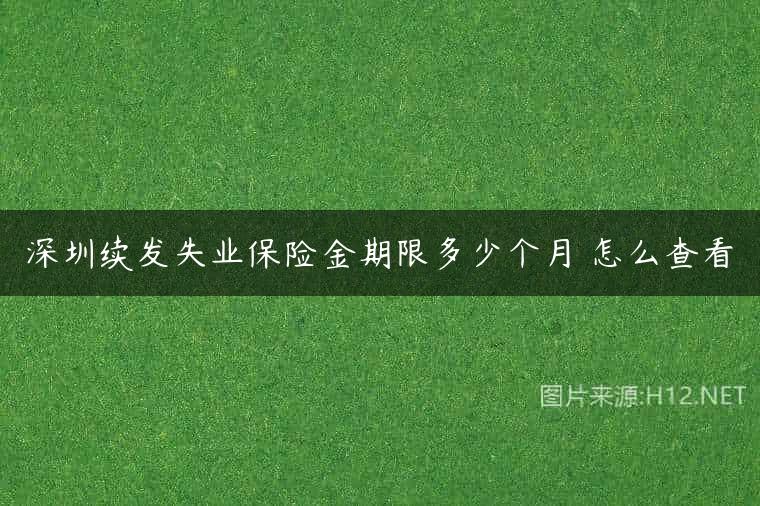 深圳续发失业保险金期限多少个月 怎么查看