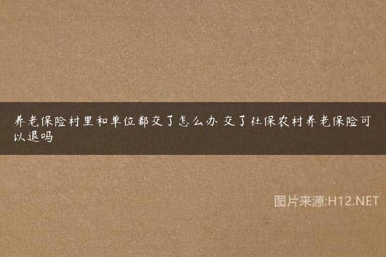 养老保险村里和单位都交了怎么办 交了社保农村养老保险可以退吗