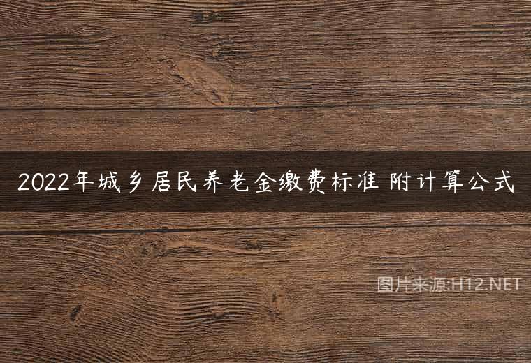 2022年城乡居民养老金缴费标准 附计算公式