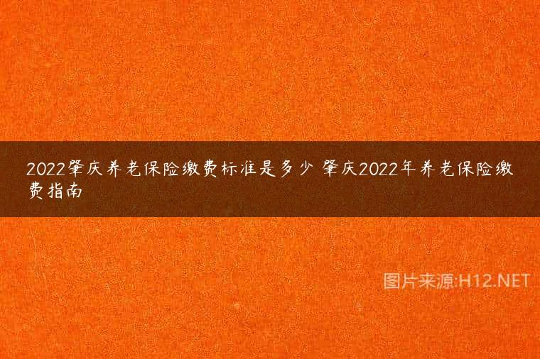 2022肇庆养老保险缴费标准是多少 肇庆2022年养老保险缴费指南
