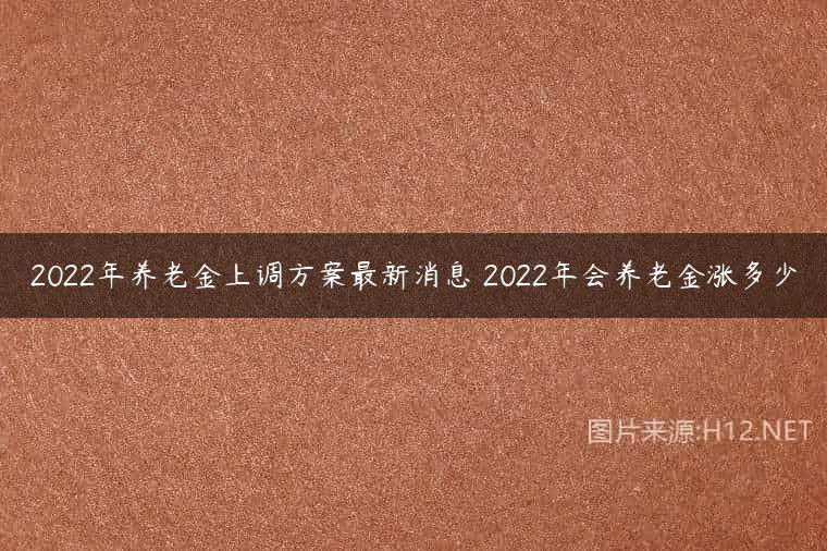 2022年养老金上调方案最新消息 2022年会养老金涨多少