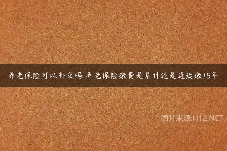 养老保险可以补交吗 养老保险缴费是累计还是连续缴15年