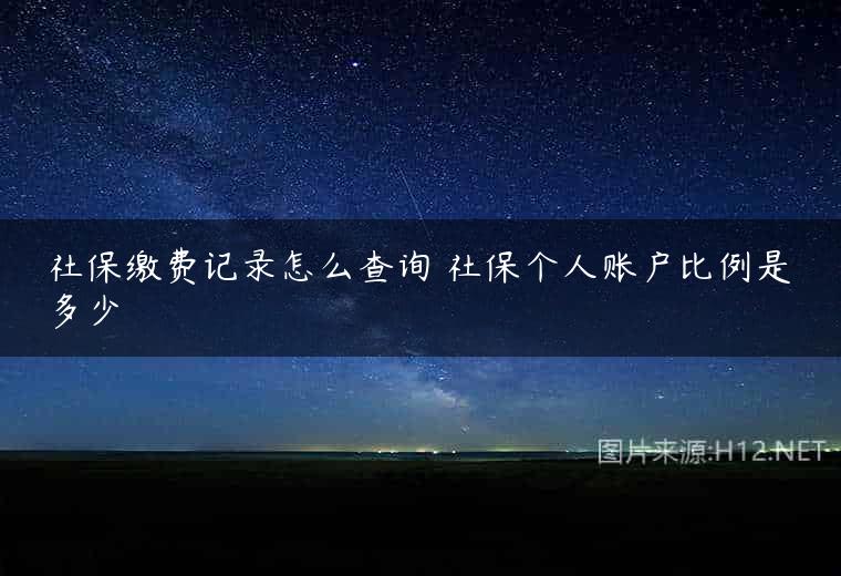 社保缴费记录怎么查询 社保个人账户比例是多少
