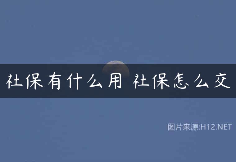 社保有什么用 社保怎么交