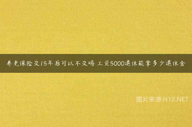 养老保险交15年后可以不交吗 工资5000退休能拿多少退休金