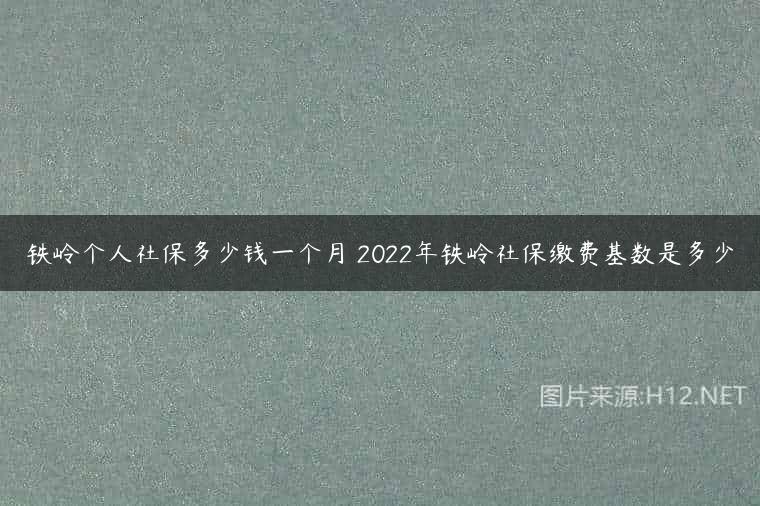 铁岭个人社保多少钱一个月 2022年铁岭社保缴费基数是多少
