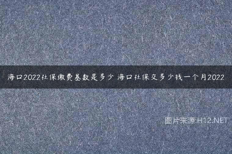 海口2022社保缴费基数是多少 海口社保交多少钱一个月2022