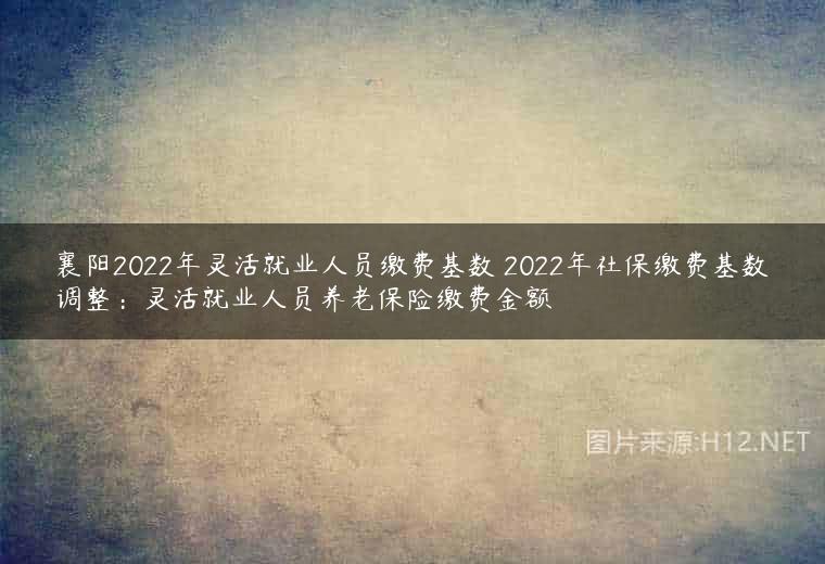 襄阳2022年灵活就业人员缴费基数 2022年社保缴费基数调整：灵活就业人员养老保险缴费金额