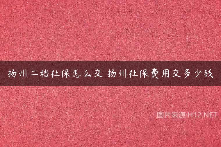 扬州二档社保怎么交 扬州社保费用交多少钱