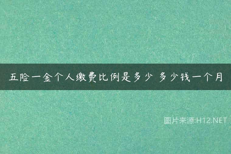 五险一金个人缴费比例是多少 多少钱一个月