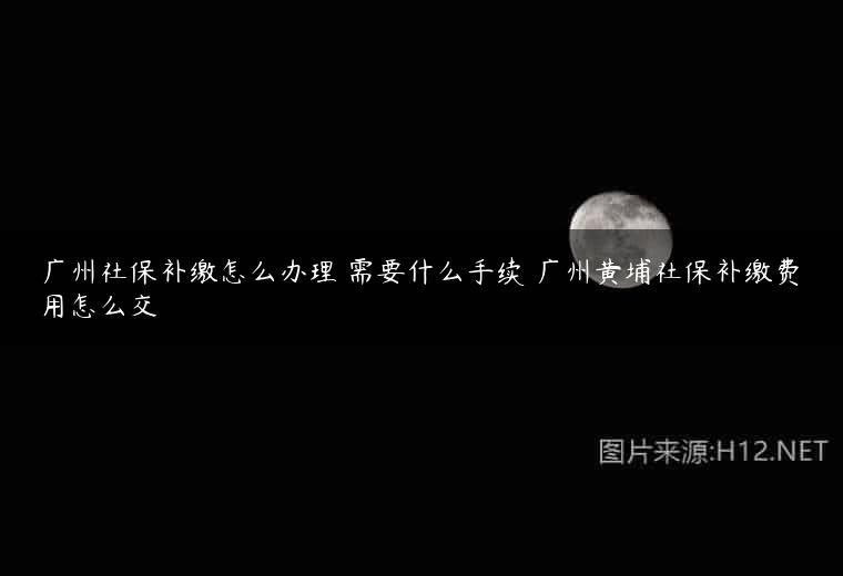 广州社保补缴怎么办理 需要什么手续 广州黄埔社保补缴费用怎么交