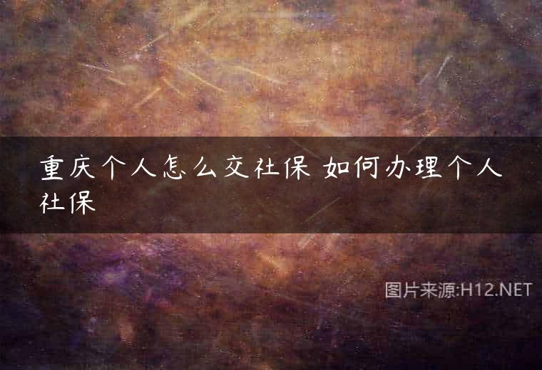 重庆个人怎么交社保 如何办理个人社保
