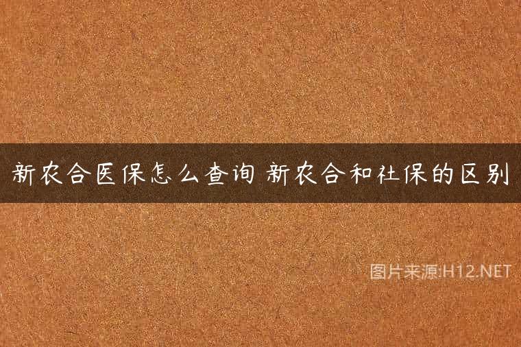 新农合医保怎么查询 新农合和社保的区别