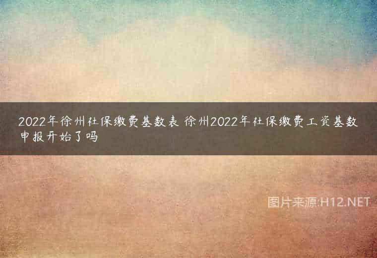 2022年徐州社保缴费基数表 徐州2022年社保缴费工资基数申报开始了吗