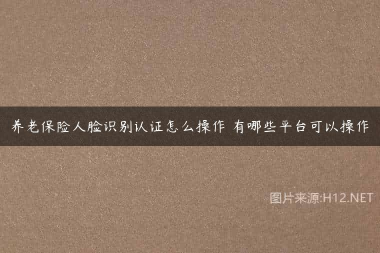 养老保险人脸识别认证怎么操作 有哪些平台可以操作
