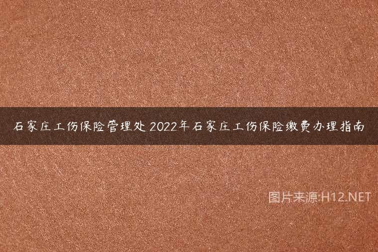 石家庄工伤保险管理处 2022年石家庄工伤保险缴费办理指南