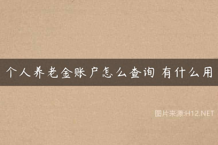 个人养老金账户怎么查询 有什么用