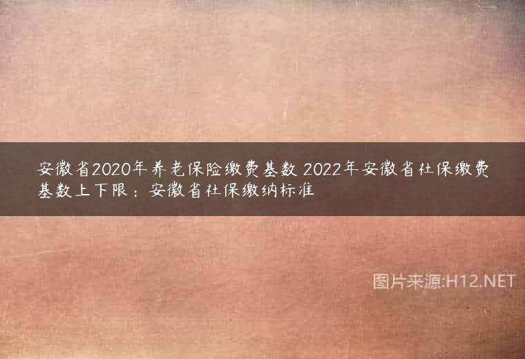 安徽省2020年养老保险缴费基数 2022年安徽省社保缴费基数上下限：安徽省社保缴纳标准