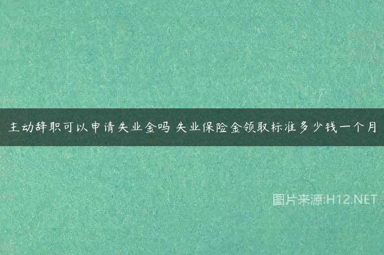 主动辞职可以申请失业金吗 失业保险金领取标准多少钱一个月